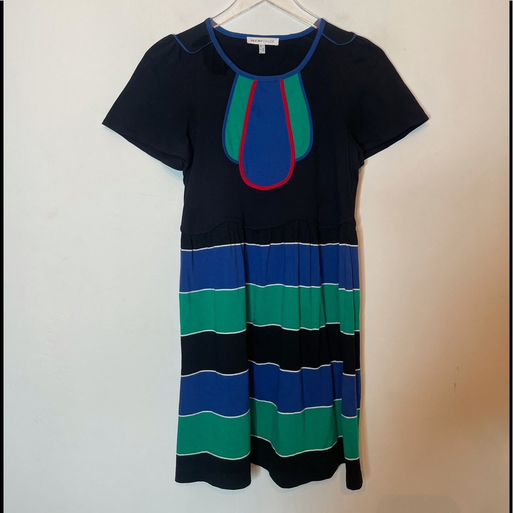 SEE BY CHLOE Stipe Dress. Size 2